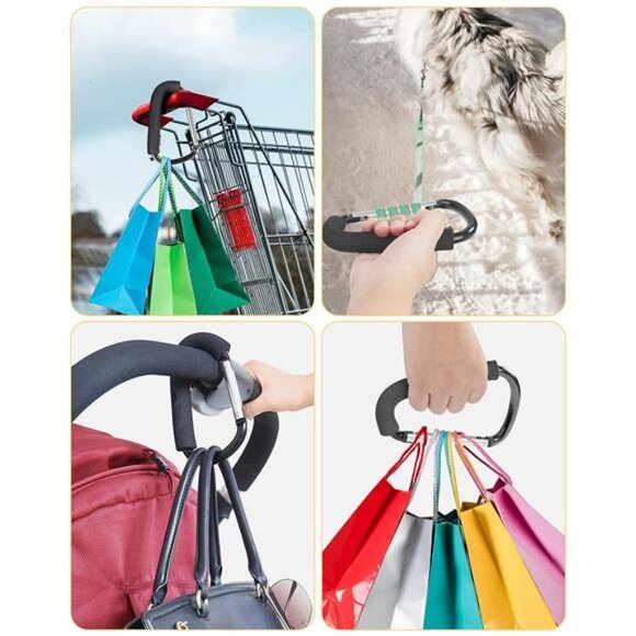Large Stroller Hooks 2 Pack Heavy Duty Baby Cart Clips for Bags Shopping Accesso - Picture 5 of 7